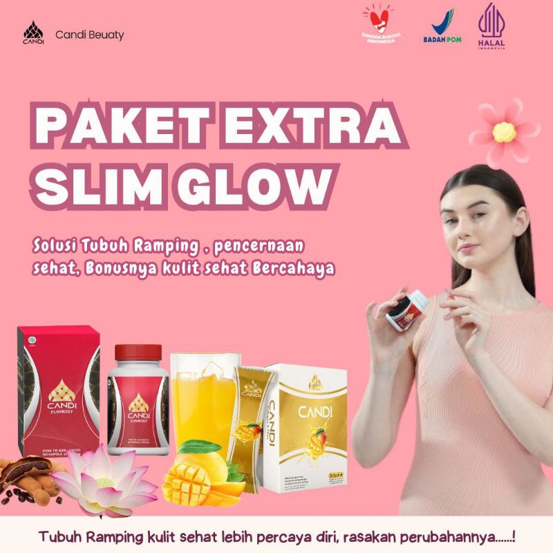 Paket Extra Slim Glow by Candi Ex OPH Slimming Paket Cepat Langsing Herbal Alami 100% Asli
