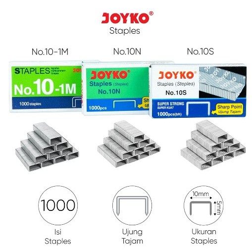 

Isi Staples No 10n 10m - Isi Jepretan Kertas Joyko Promo Termurah