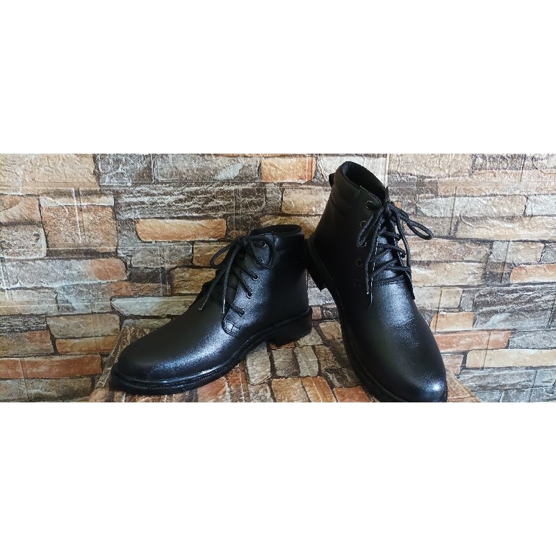 sepatu pdh polri kulit asli