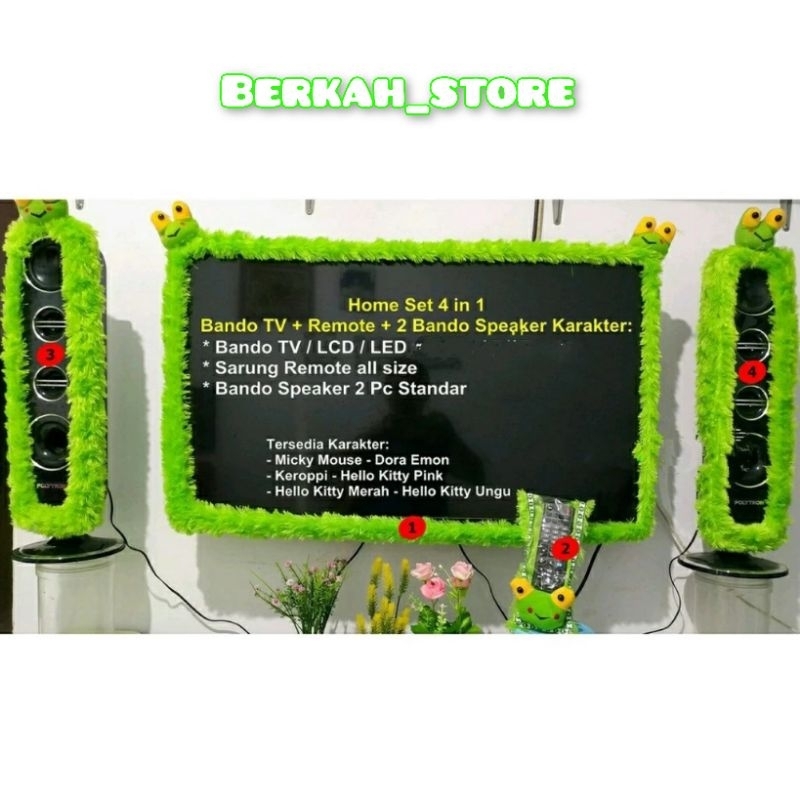 4in 1 Bando TV LED LCD UK 17 - 32 Inch Dan 40 - 43 Inch 1 Set Bando Speaker Dan Sarung Remot Karakte
