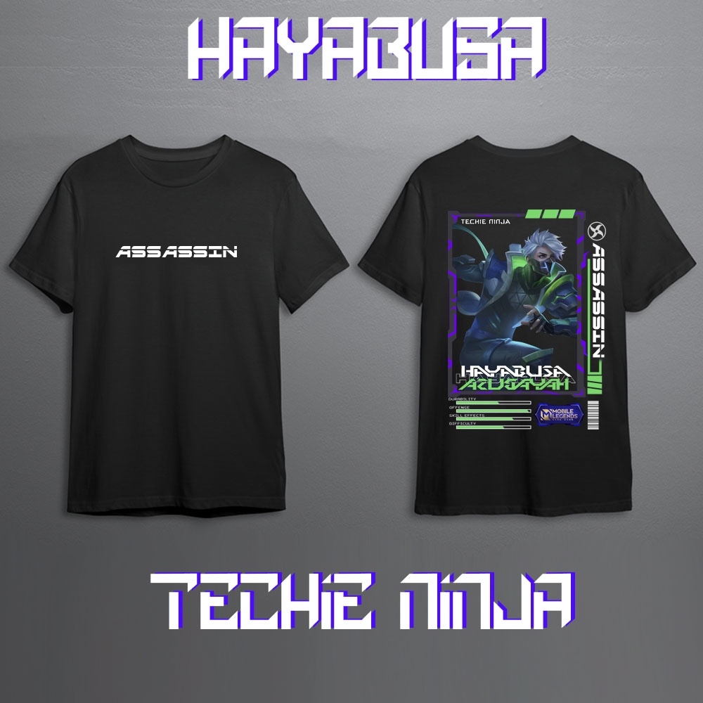 Kaos Pria Mobile Legend Hero Hayabusa Fighter Skin Keren//Kaos Mobile Legend//Kaos ML//Kaos Skin Hay