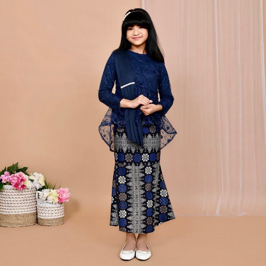 Kebaya Salendang Anak Tile Rok Prisket Batik PREMIUM Kebaya Seragam Anak Dan Ibu Wrbsn Oshop