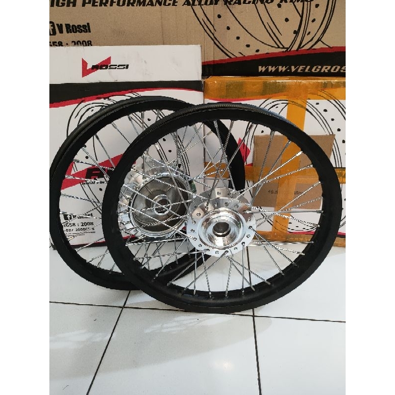 Velg Set Tiger Revo depan / belakang / Tromol set jari velg ukuran 185x215/17 plus rakitan stell jar