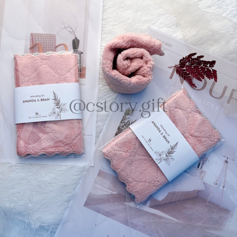 Souvenir Pernikahan Nikah Ulang Tahun Aqiqah Handuk Kecil Lap Tangan Microfiber