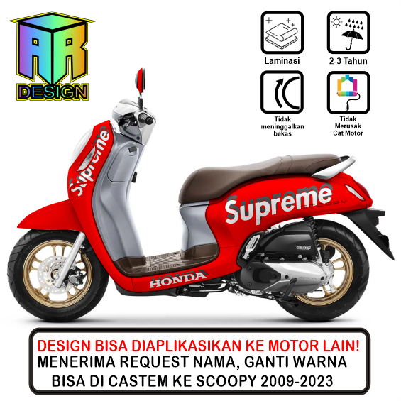 decal sticker scoopy new SUPREME KEREN full body oke sip mantapp