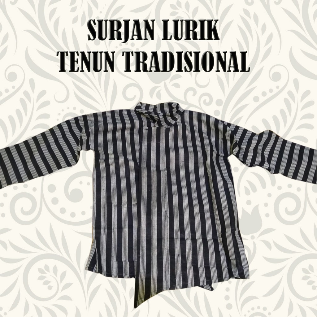 Baju Surjan Pria Baju Adat Jawa Pria Baju Lurik Pria Sorjan Tenun Khas Jawa Solo