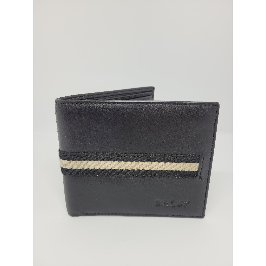 Dompet Pria Kulit Original Bally Wallet Tollen Bifold Men Classic - Hitam