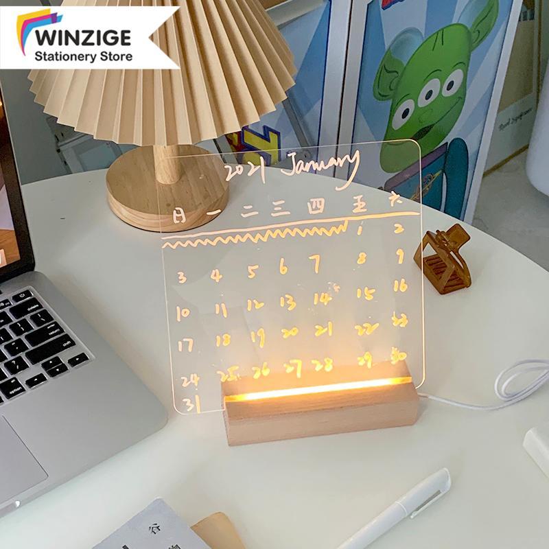 

Winzige acrylic note board message with led stand | board planner schedule | to do list acrylic | acrylic planner | home decor
