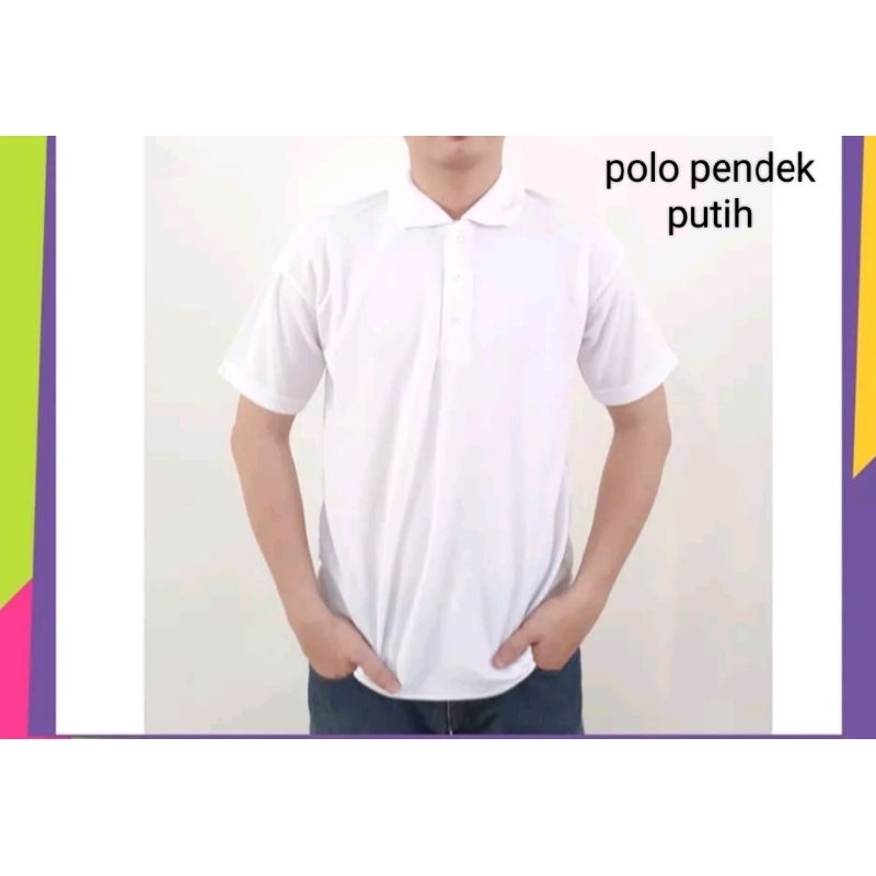 kaos kerah polos/kaos kerah pendek polos putih/polo shirt polos putih/wangky pendek polos putih
