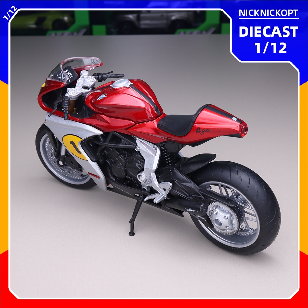 Miniatur Motor Welly 1:12 MV AGUSTA Superveloce AGO Diecast Skala 1:12 Mainan Koleksi