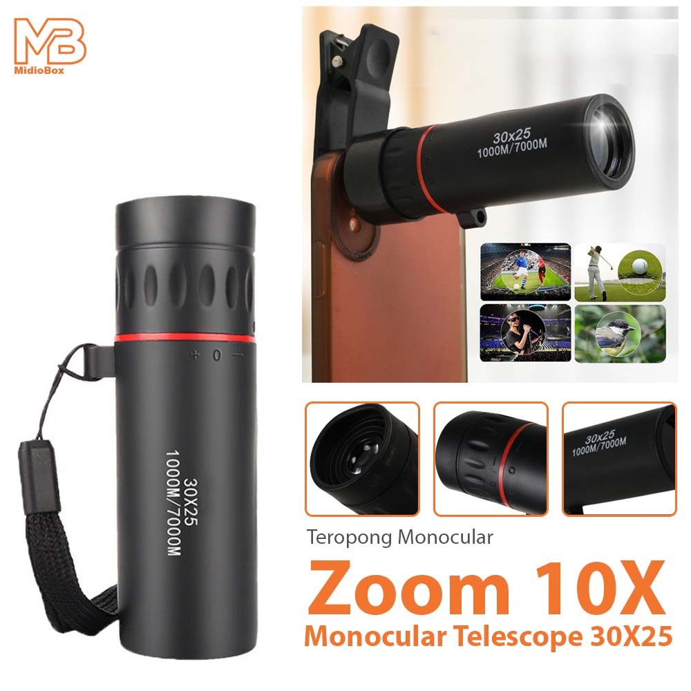 Teropong Monocular Zoom Telescope Compact 10X