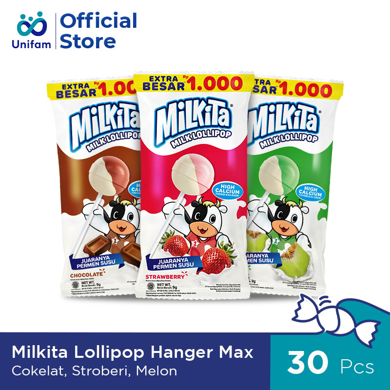 

{ 1 Pack isi 30 biji } Milkita Permen Susu renceng isi 30 - Milkita Lolipop