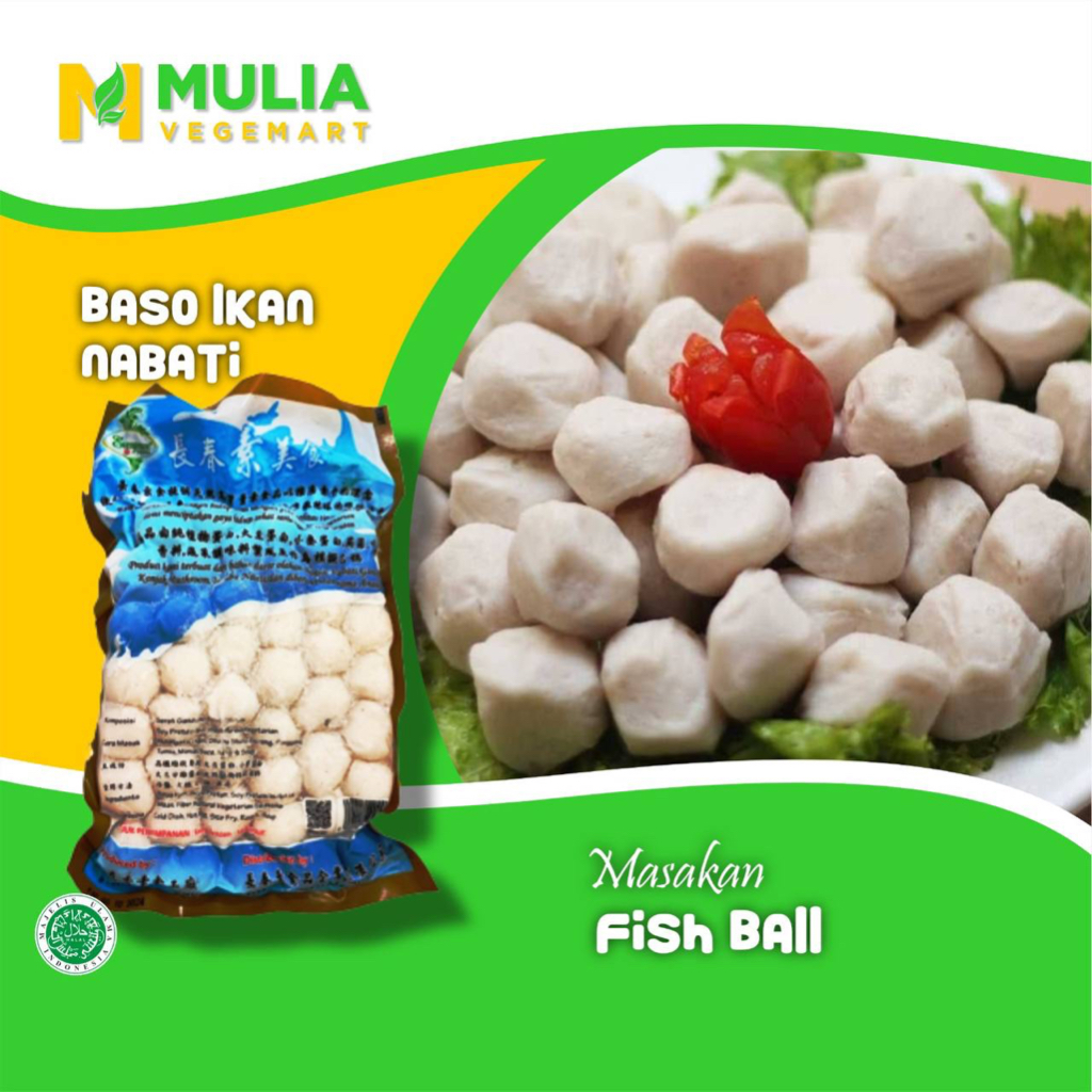

Mulia VegeMart Bakso Ikan 450g Nabati Fish Ball 450g