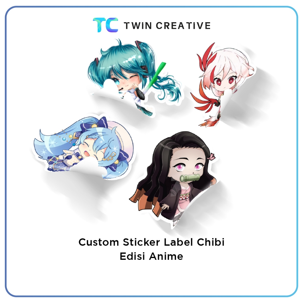 

Custom Sticker Label Chibi Edisi Anime Gojo Luffy One Piece - Cetak Stiker Slap DIY Satuan