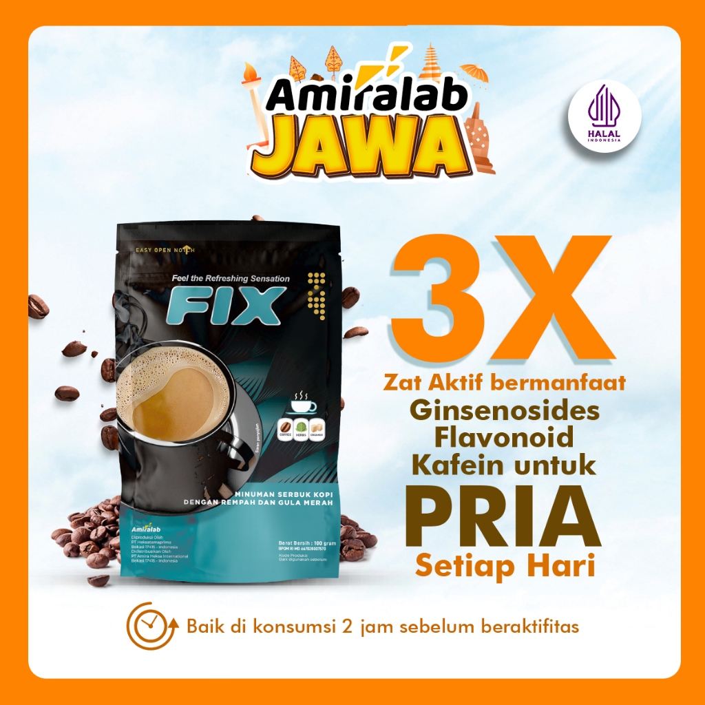 

FIX COFFEE Minuman Herbal Coffee Gingseng Kesehatan Pria 100 Gr