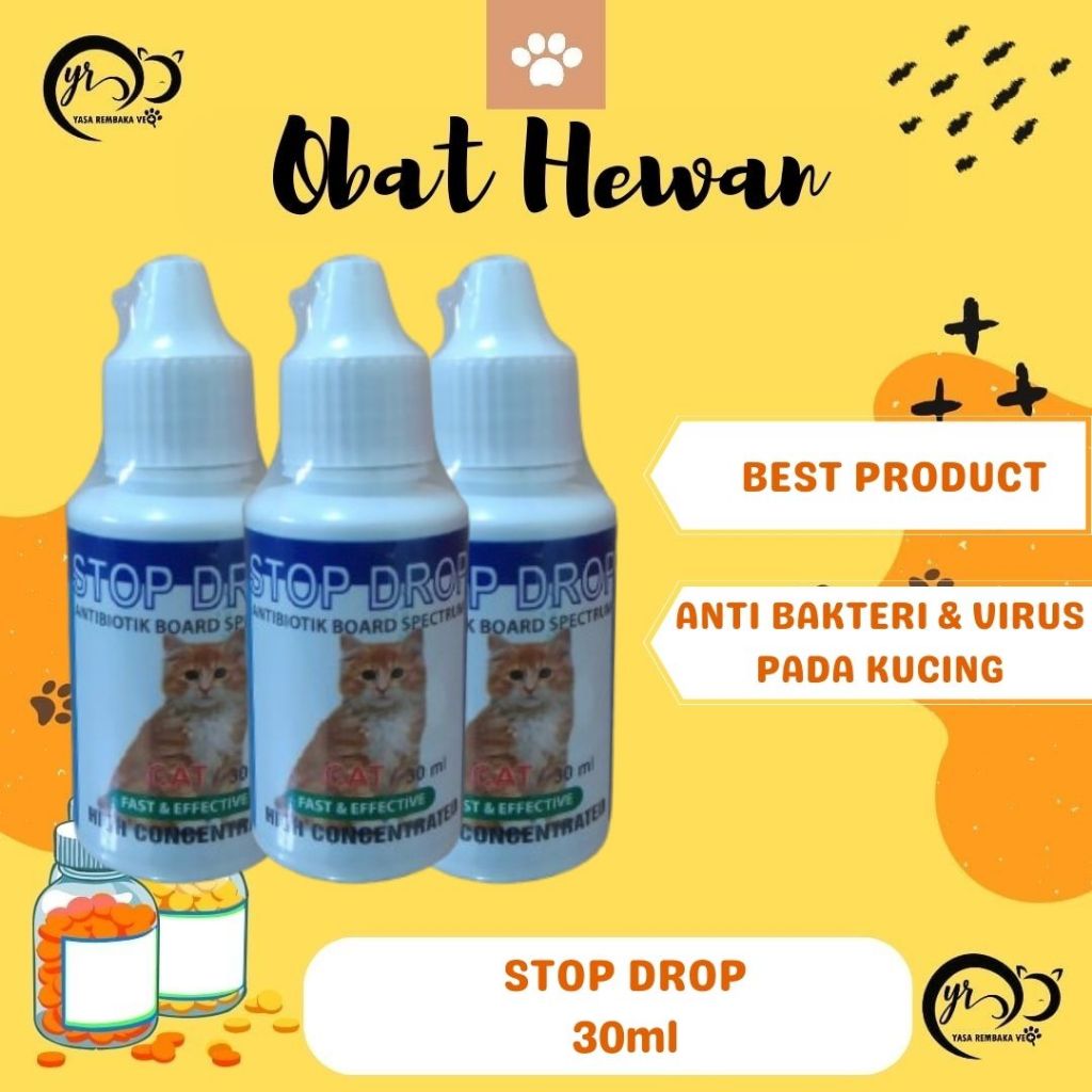 STOP DROP 30ML - Antibiotik & Virus Untuk Kucing