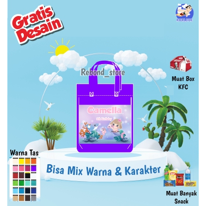 

Rebond Ready Stock Goodiebag Mermaid A/ Tas Souvenir Ulang Tahun Anak/ Tas Ultah Anak Custom