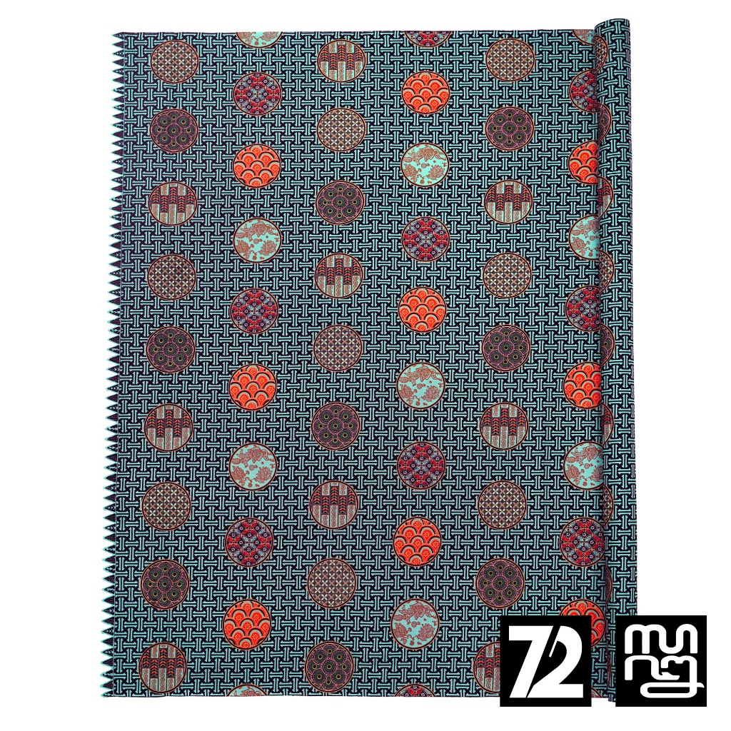 KAIN BATIK KATUN Premium Motif Lingkar Modern Warna Biru Muda Tosca Toska 721810 Cap 72 Jarik Jarit 