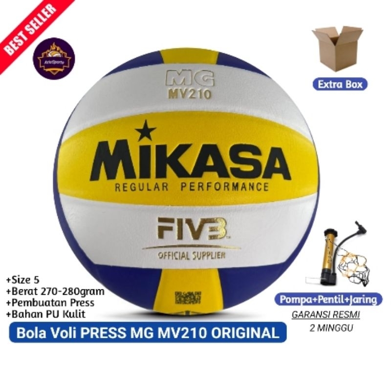 Bola Voli Mikasa MG MV210 MT1X  Original Bahan PU Super Soft Kualitas Turnament