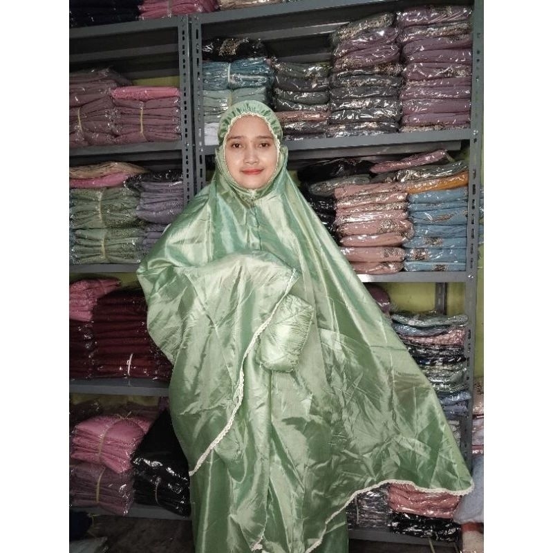 MUKENA TRAVELING MUKENA DEWASA JUMBO PARASUT SATIN ABUTAI