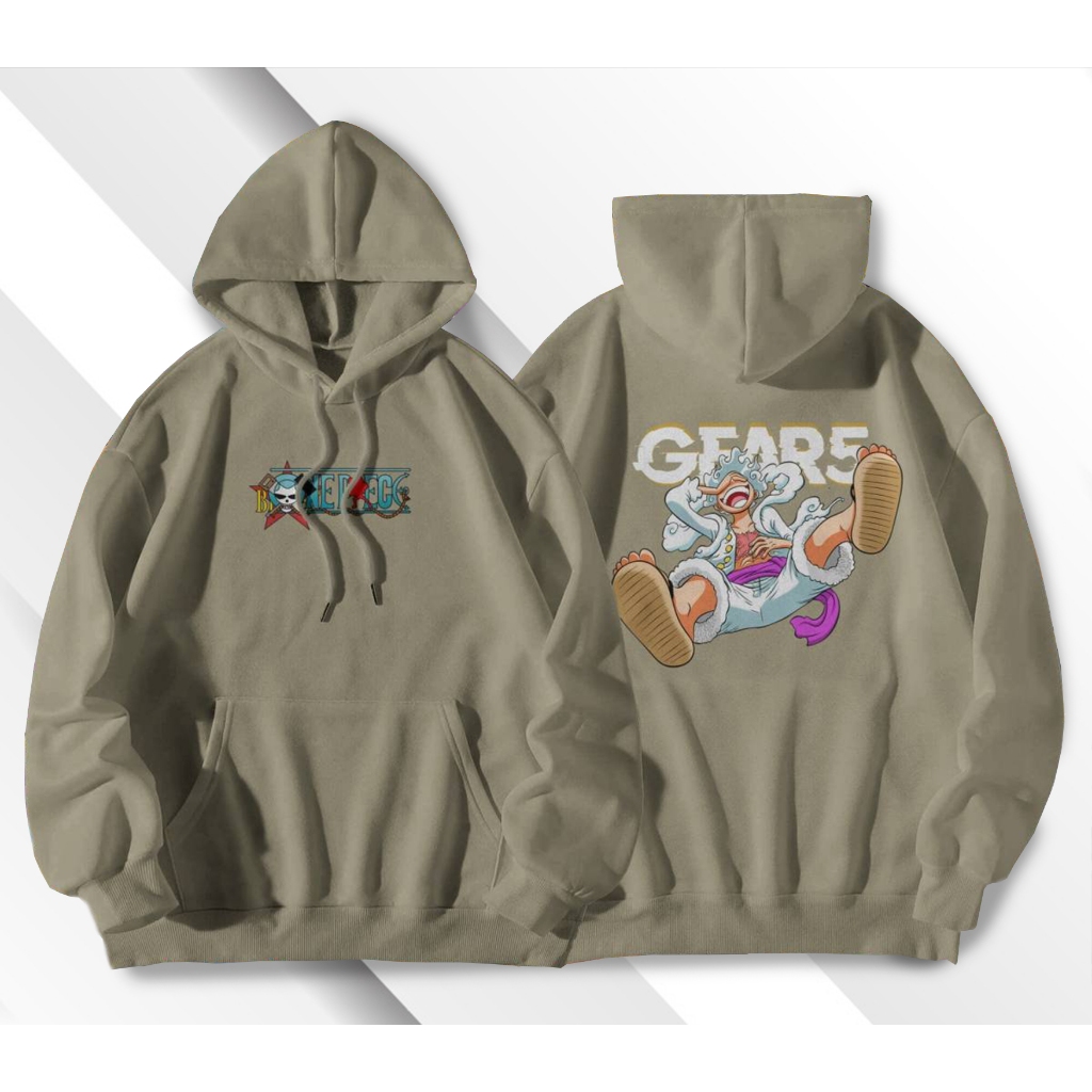 Hoodie Pria Motif One Piece Gear 5 Sweater Hoodie pria wanita Hoodie Anime One Piece Gear 5