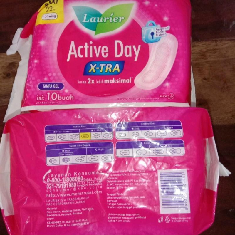 Laurier Active Day Maxi 22Cm Isi 10 Buah, Laurier Active Day Maxi 22Cm Isi 20 Buah, Laurier Active D