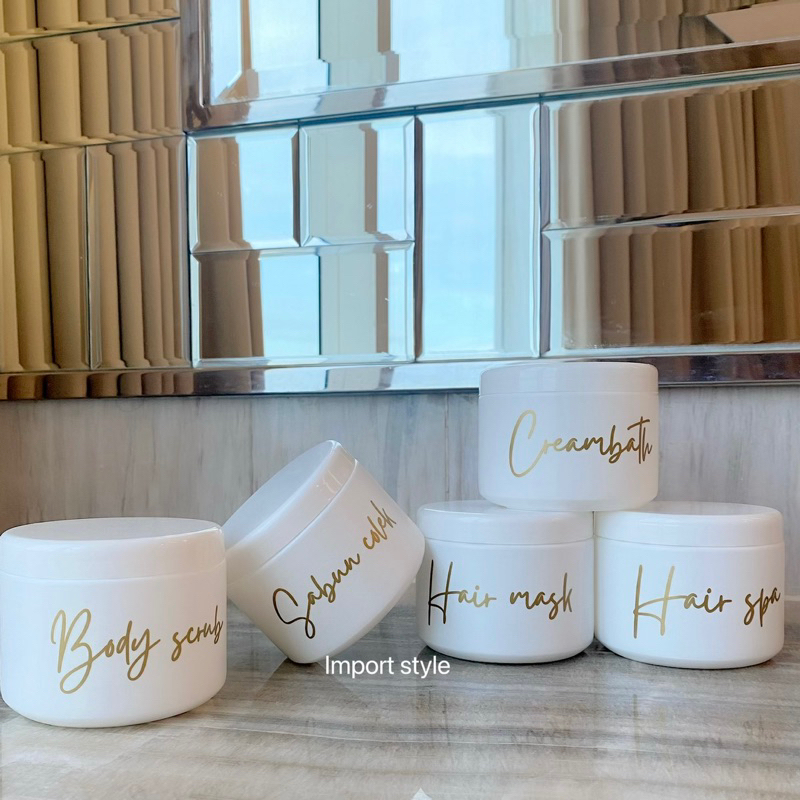 Tempat Lulur Jar 500Ml . Body Scrub Hair Mask Sabun Colek Aesthetic Refill Wadah Serbaguna Estetik