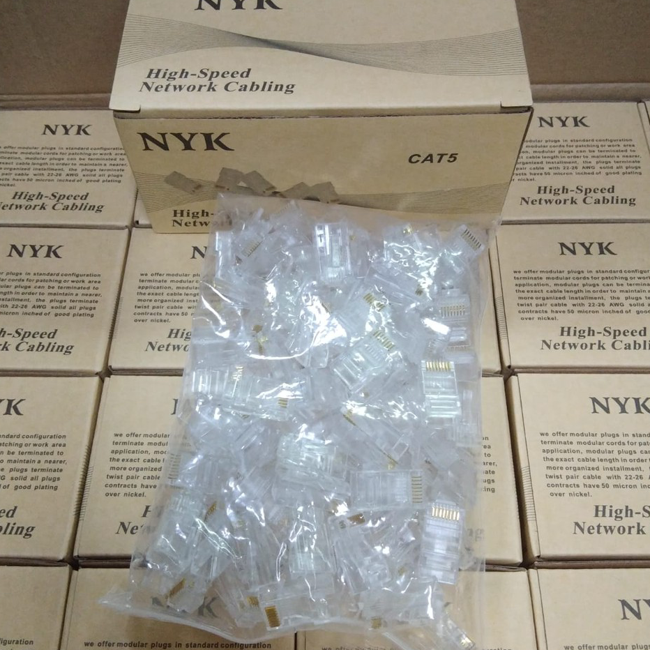 ➙➼✦❃ NYK Connector RJ45 CAT5 isi 100pcs - NYK RJ45 CAT5 UTP