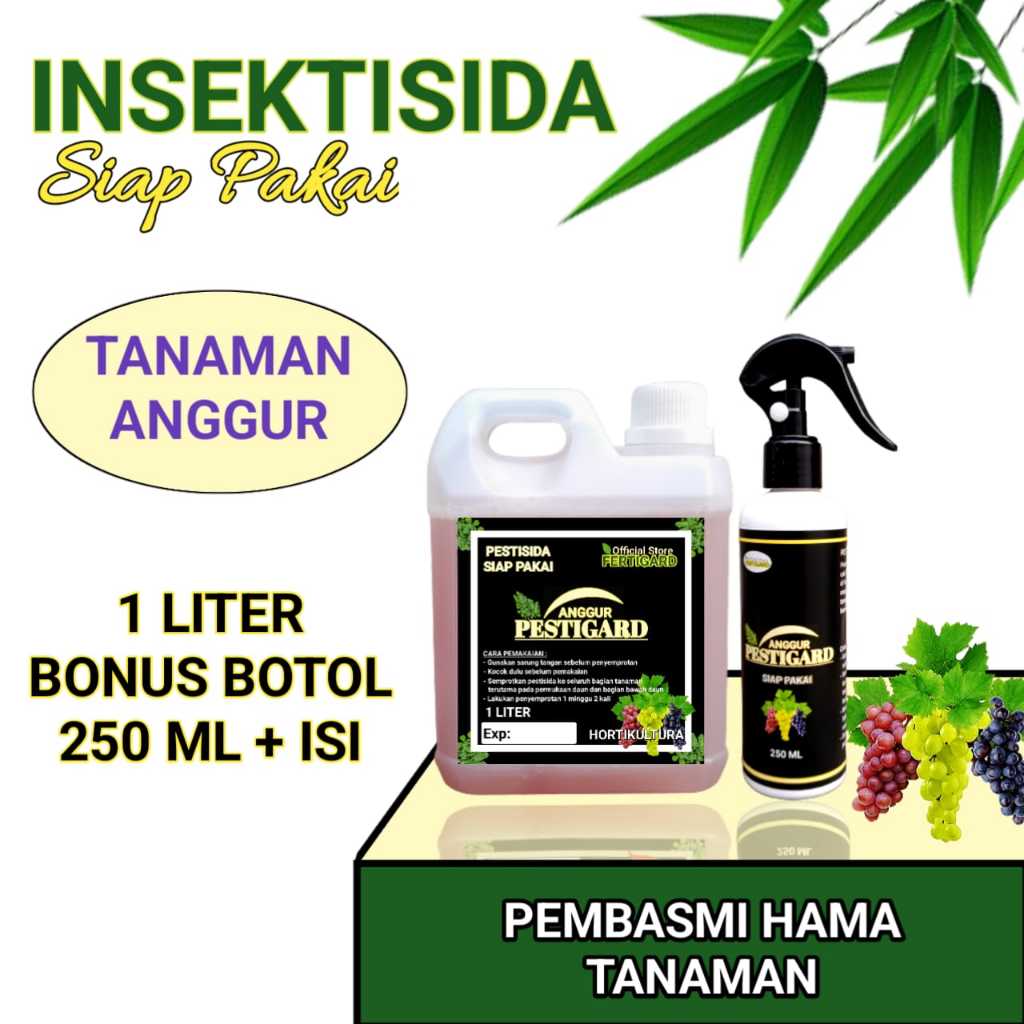 Pestisida pembasmi hama tanaman anggur siap pakai kemasan 1 liter bonus botol spray 250 ml plus isi