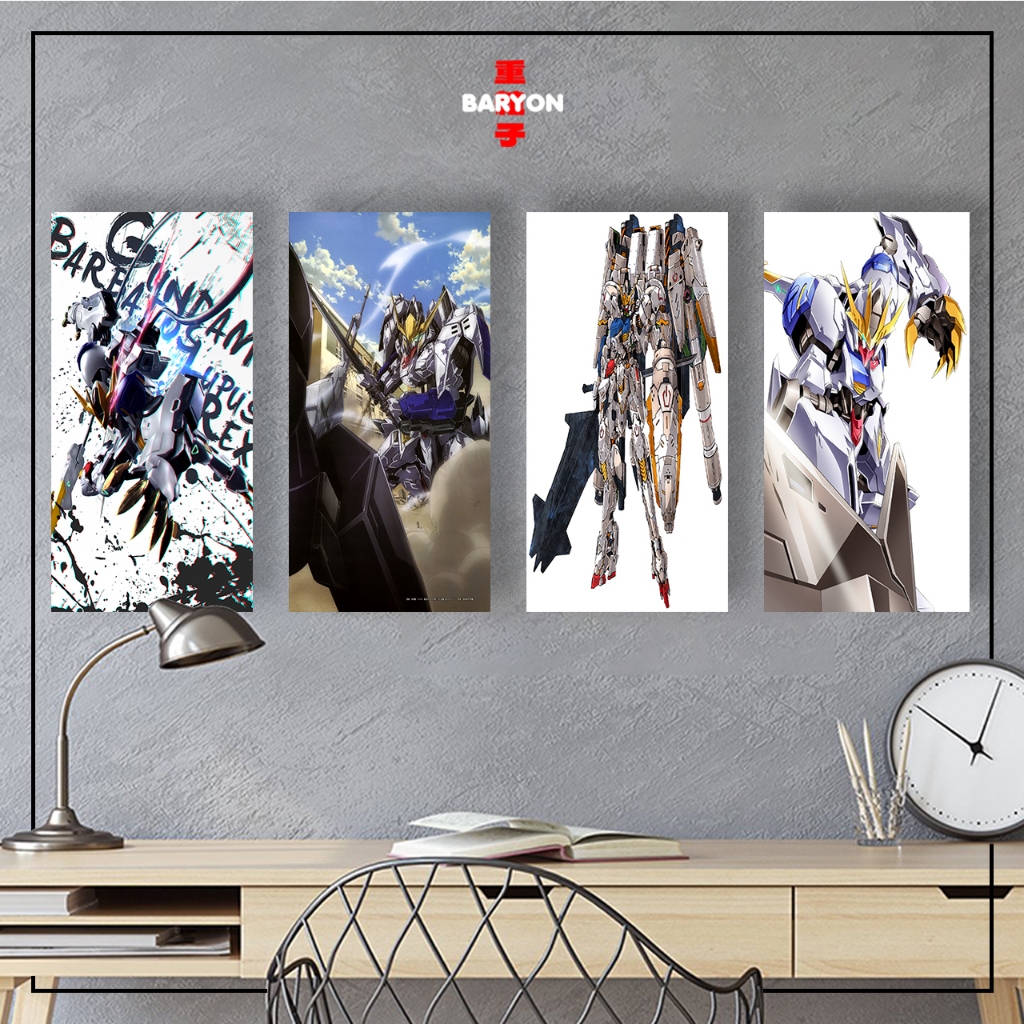 BARYON GUNDAM BARBATOS Hiasan Kamar Pajangan Poster Kayu Wall Decor ANIME 10 X 20 CM
