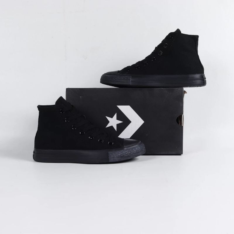 SEPATU CONVERSE HIGHT FULLBLACK FREE BOX KW SUPER
