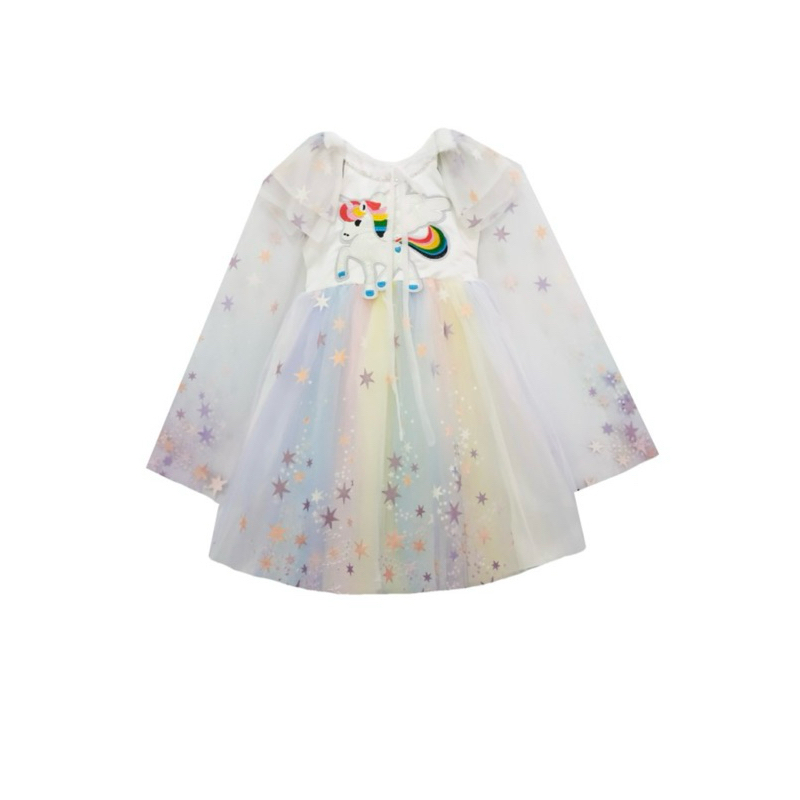 OBRAL SALE Dress anak gaun karakter unicorn hoodie princessa flami