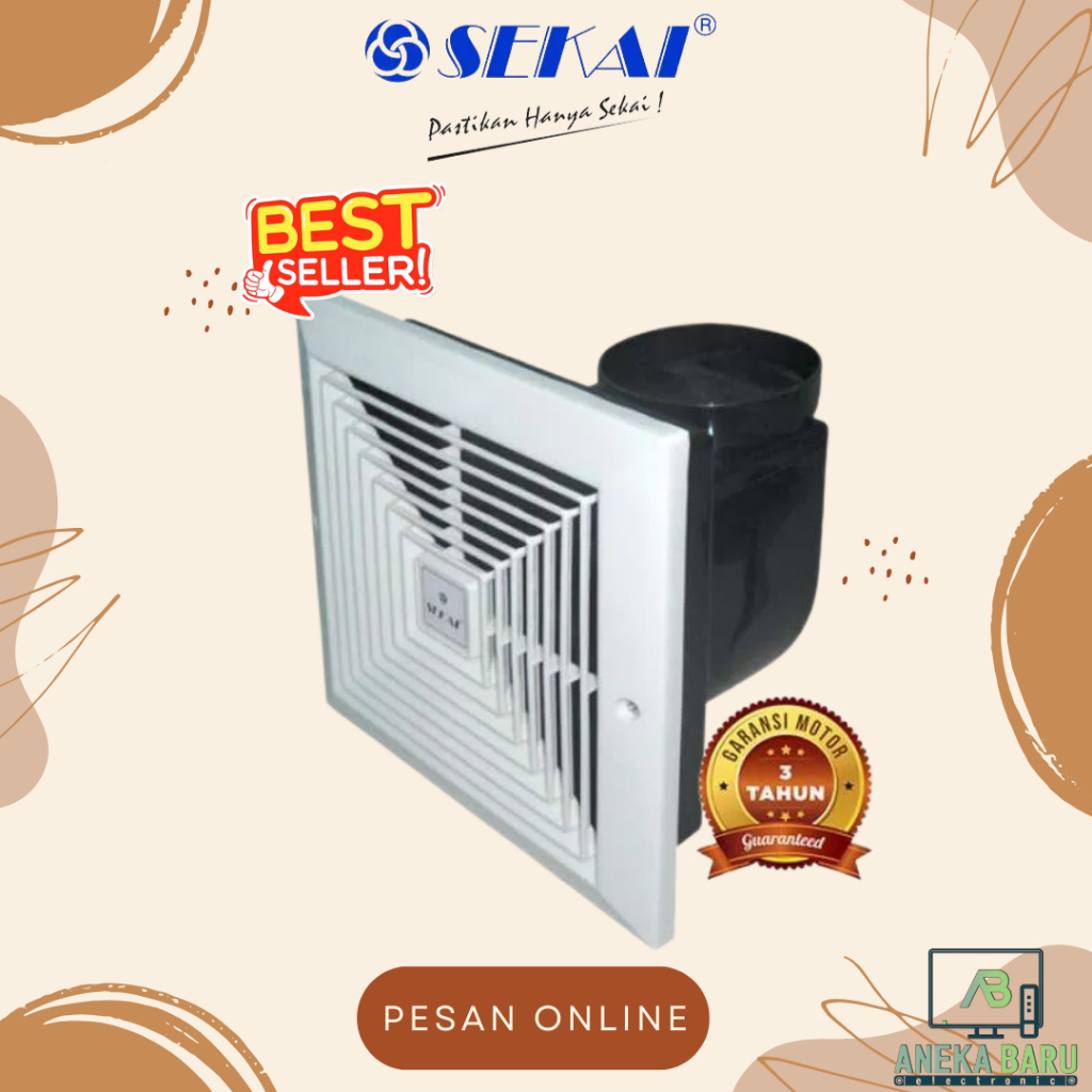 [READY & COD] Sekai Ceiling Exhaust Fan Plafon MVF-893 / MVF893 / MVF 893 (8 Inch)