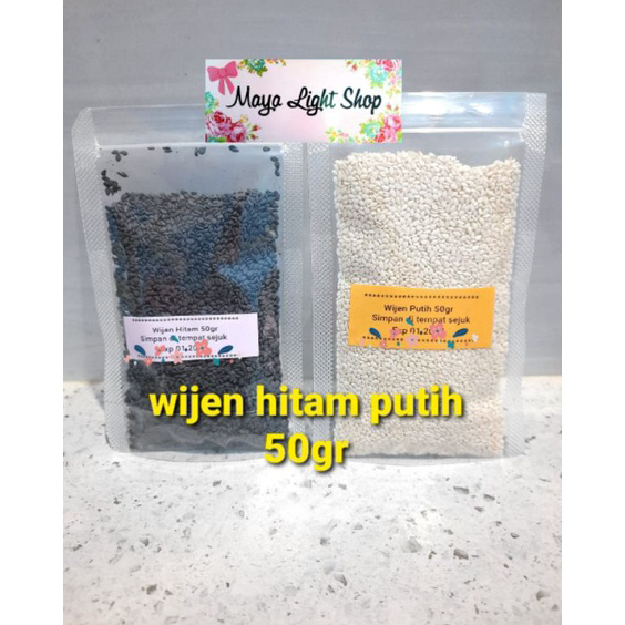 

Murah Biji wijen putih wijen hitam 50gr 100gr sesame seed organic white black sesame halal bahan sushi taburan kimbap gimbap kimchi