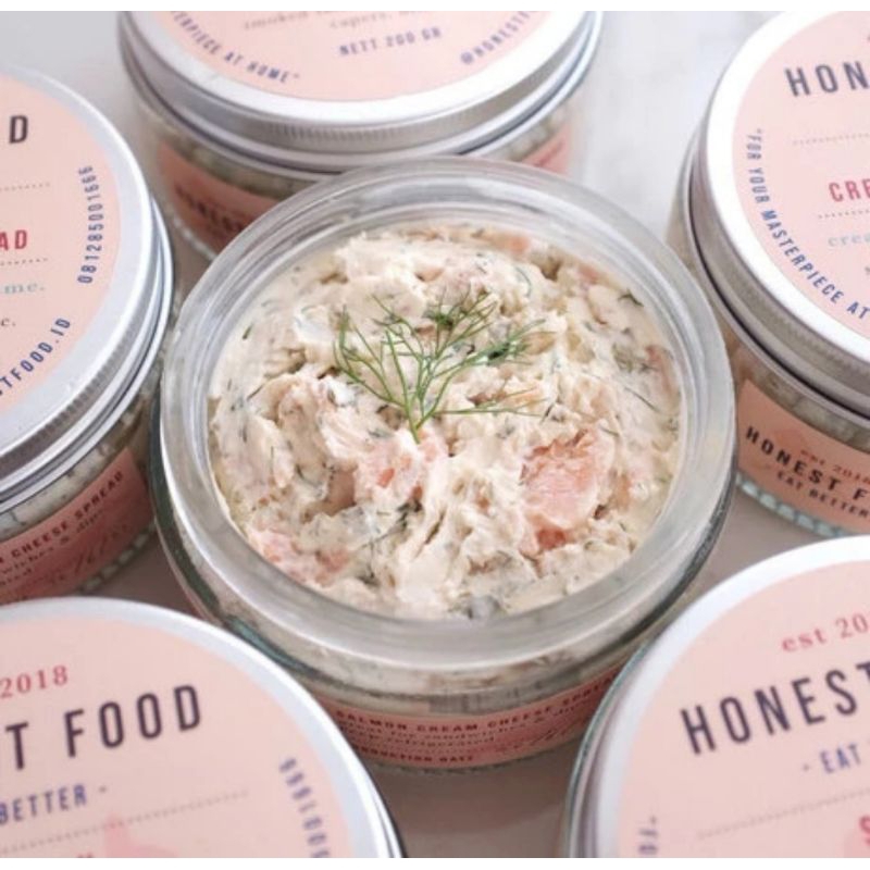 

2 Jar Salmon Cream Cheese Spread Honestfood - Selai Ikan Salmon sandwich - Regular