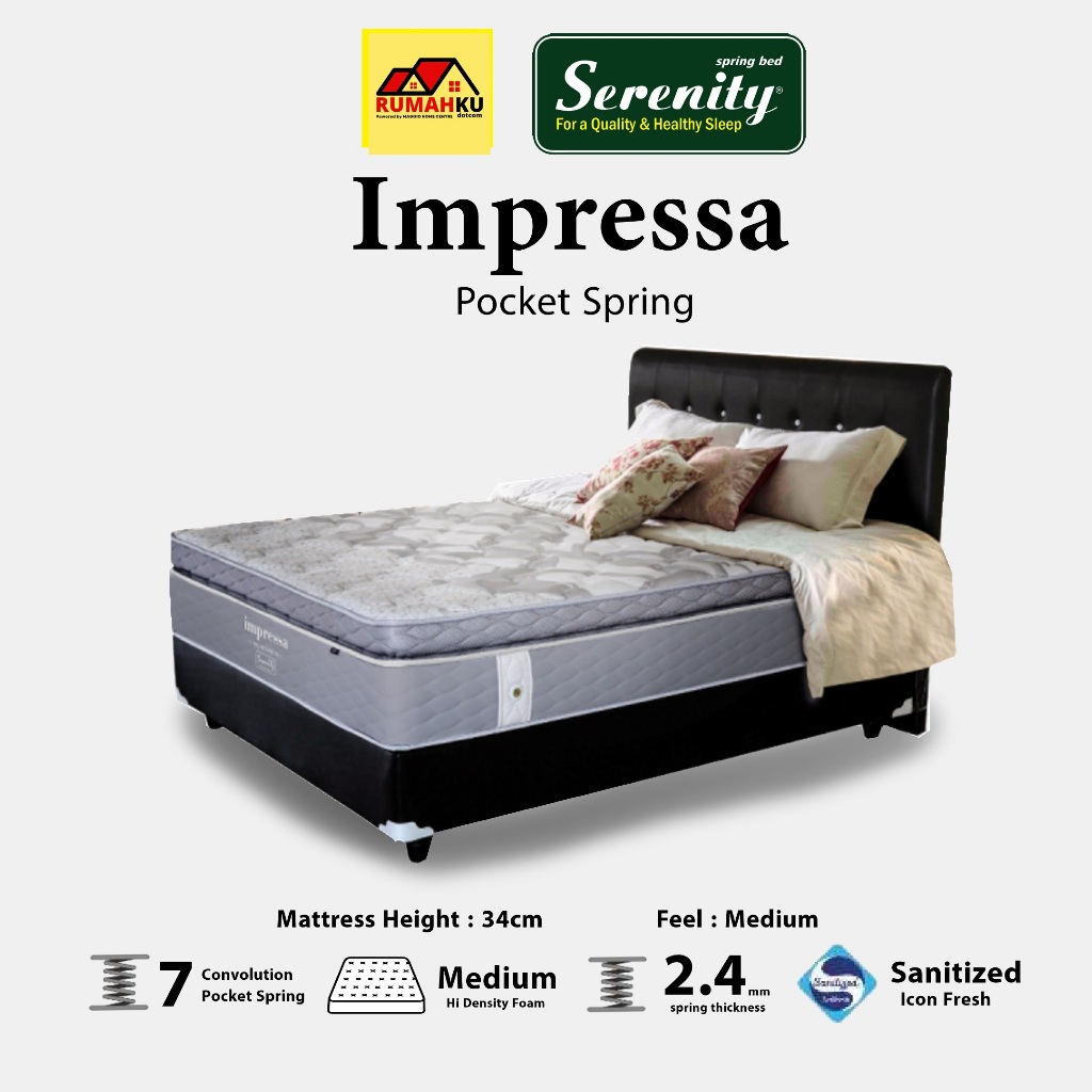 KASUR SPRINGBED - MATRAS KASUR ELITE SERENITY IMPRESSA POCKET SPRING