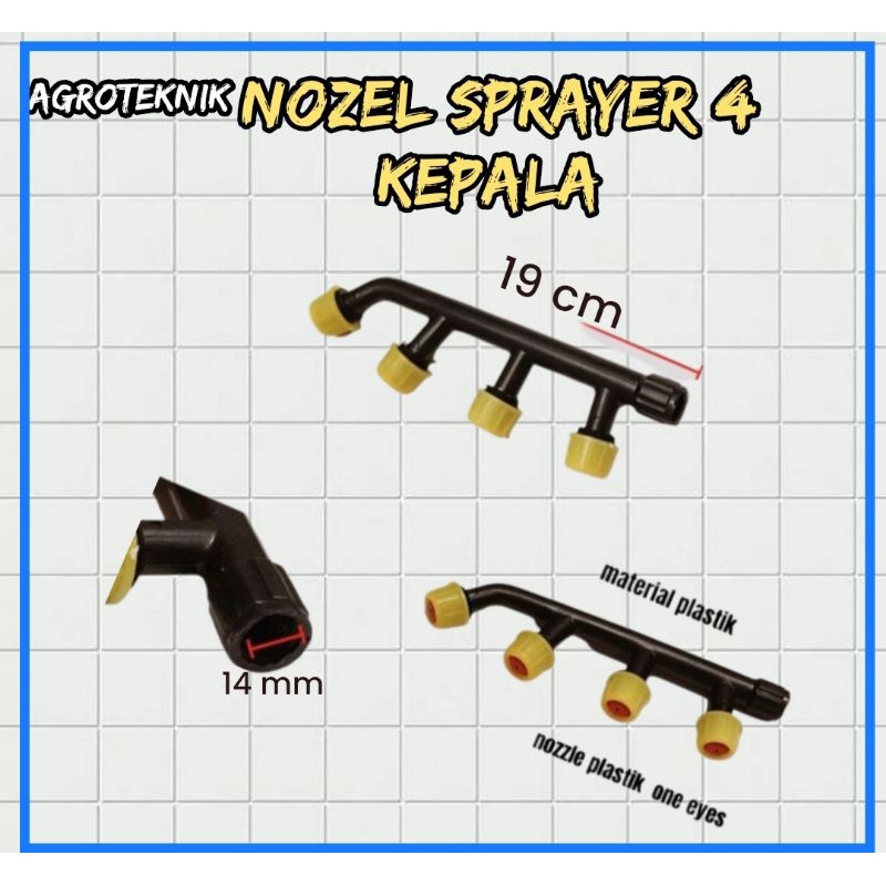 NOZEL kepala 4 tangki SPRAYER elektrik manual