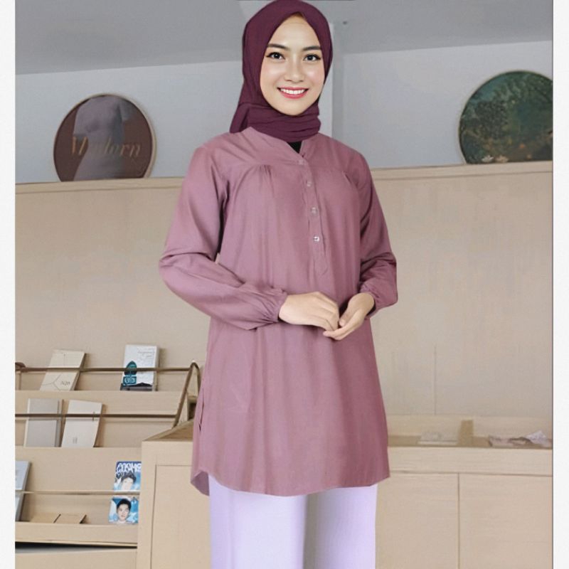 Kemeja Wanita Luna Crinkle Airflow / Luna Blouse / Kemeja Crinkle Airflow Premium