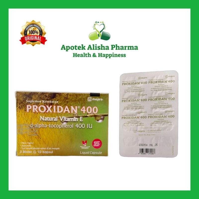 Proxidan 400ui Kapsul Meprofarm - Proxidane Natural Vitamin E Kecantikan Kulit Alami / Awet Muda / G