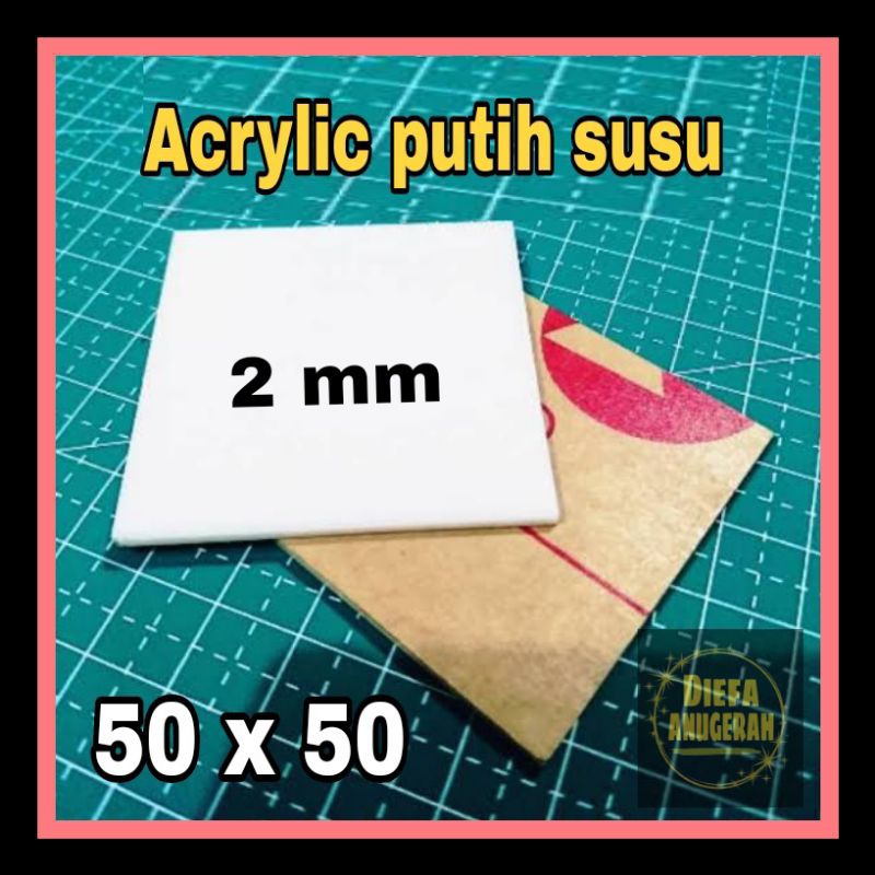 Acrylic putih susu 2mm 50x50/Akrilik putih susu/Acrylic lembaran