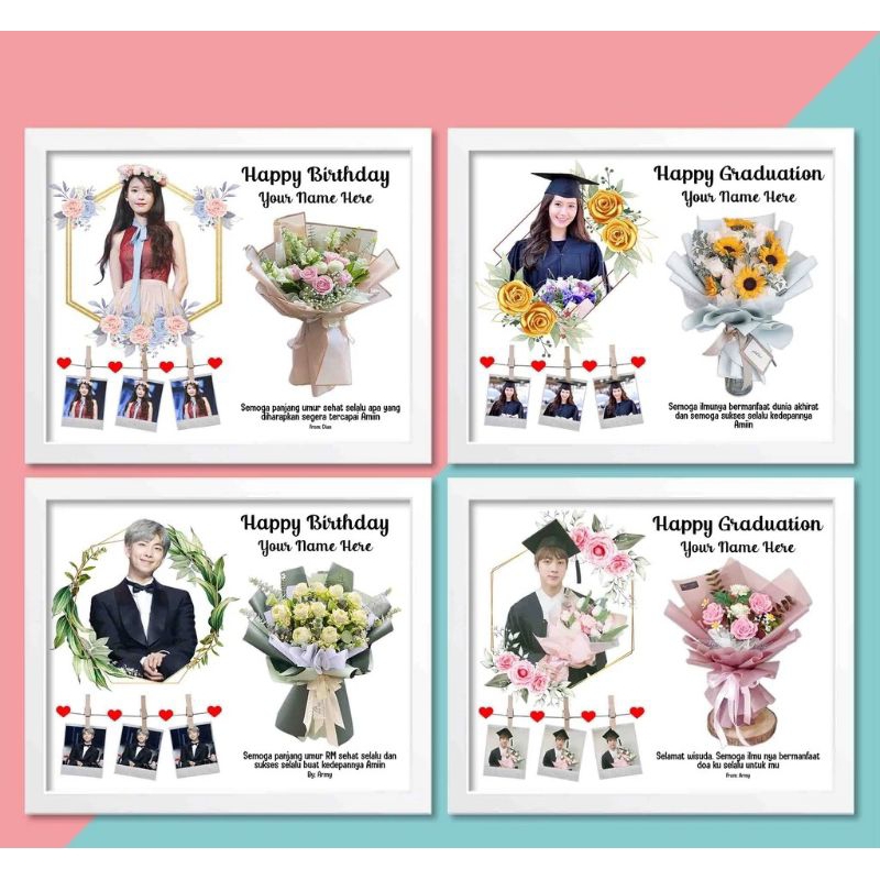 DESAIN FOTO WISUDA/ULTAH/WEDDING [CETAK+BINGKAI]