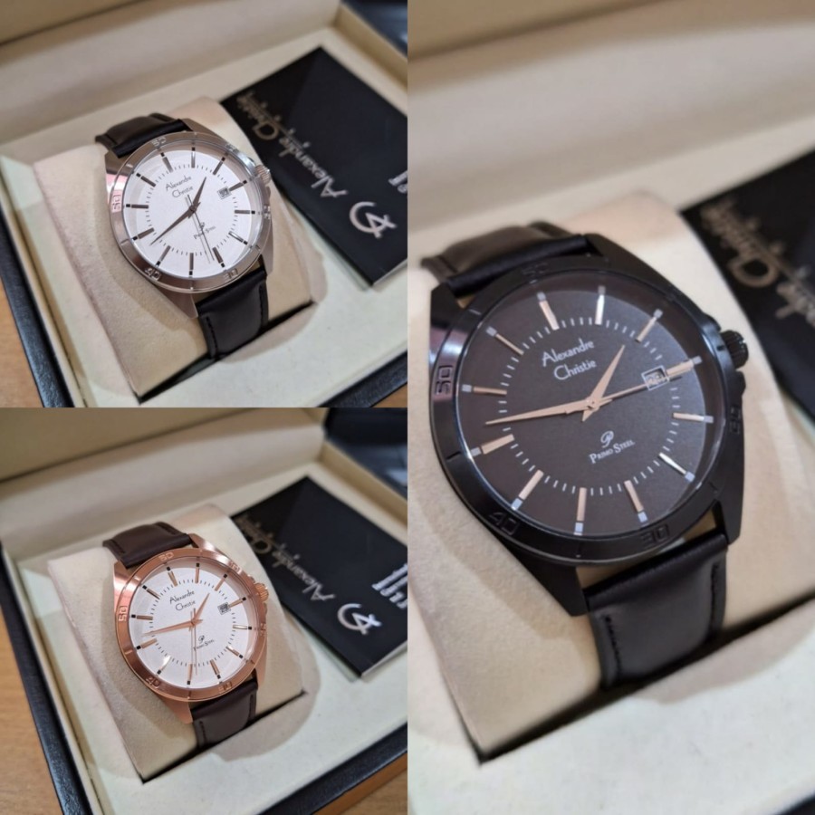JAM TANGAN PRIA ALEXANDRE CHRISTIE AC 1011 AC1011 LEATHER ORIGINAL