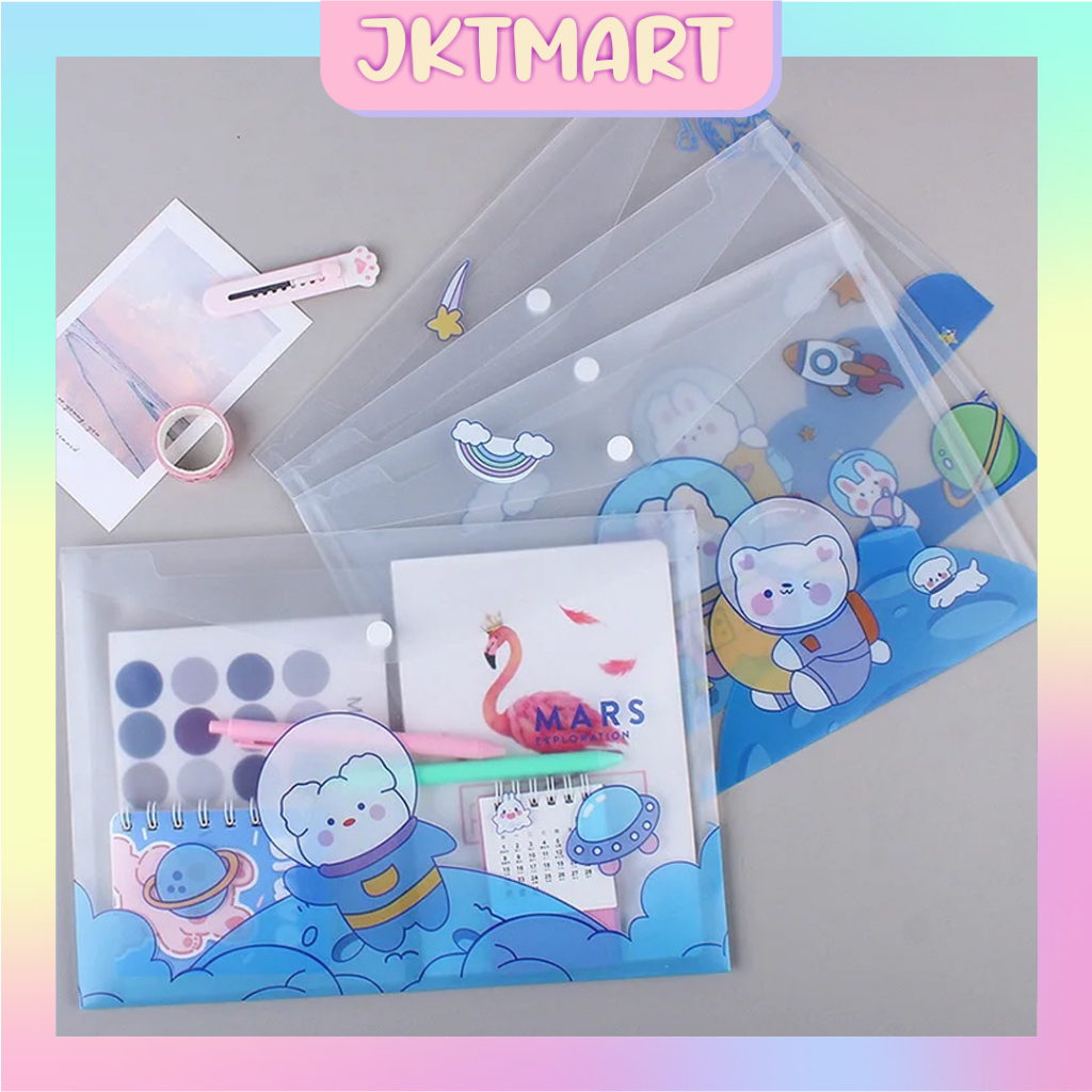

⭐ JKTMART ⭐ Map Folio A4 Kancing Bahan Plastik Motif Lucu S108