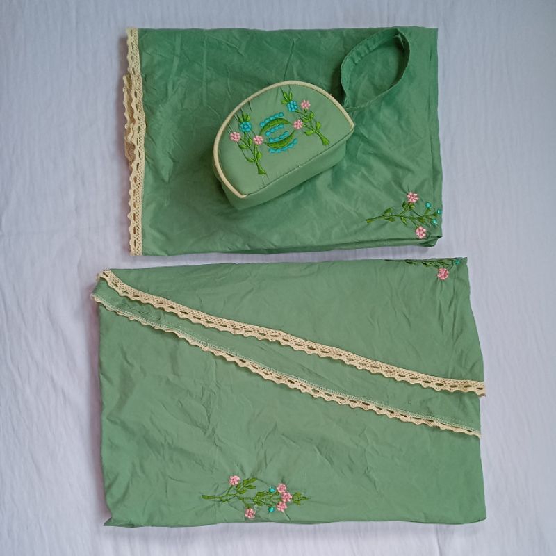 mukena dewasa parasut Korea traveling motif bordil bunga