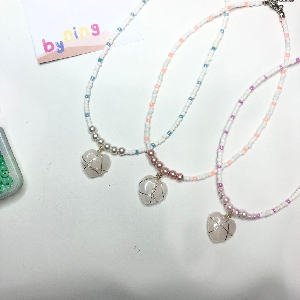 Pembelian Min.15k | Kalung Love | Kalung Persahabatan | Kalung Batu Alam | Kalung Manik | Love Necklace