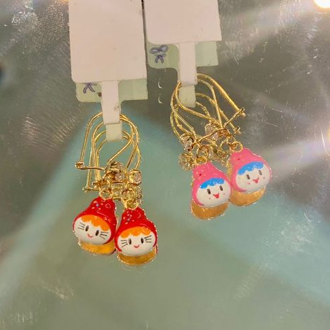 ANTING ANAK EMAS ASLI KADAR 300 DAN 375 HELLO KITTY DAN KELINCI SETENGAH GRAM - ATL05