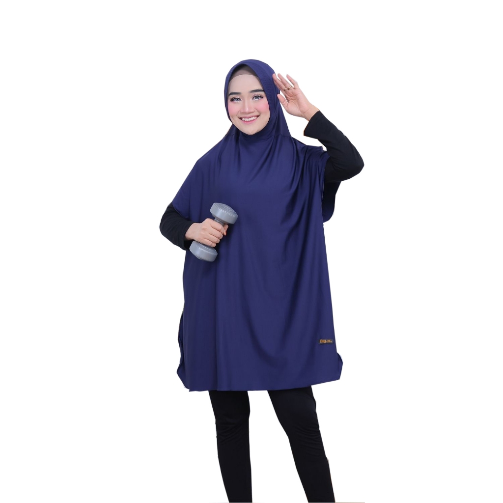 Bergo Sport Jilbab Olahraga Syari Model Rompi Wanita Jumbo Pad Antem Hijab Renang, Senam Menutup