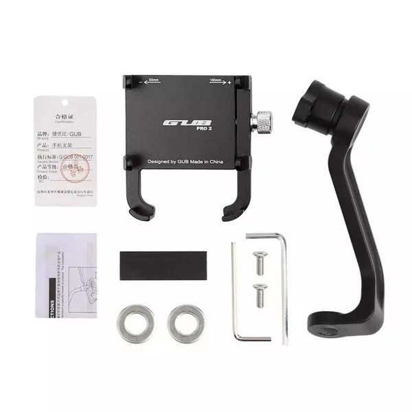 GUB P10 P30 Phone Holder HP Sepeda Motor Anti Getar Alumunium Alloy