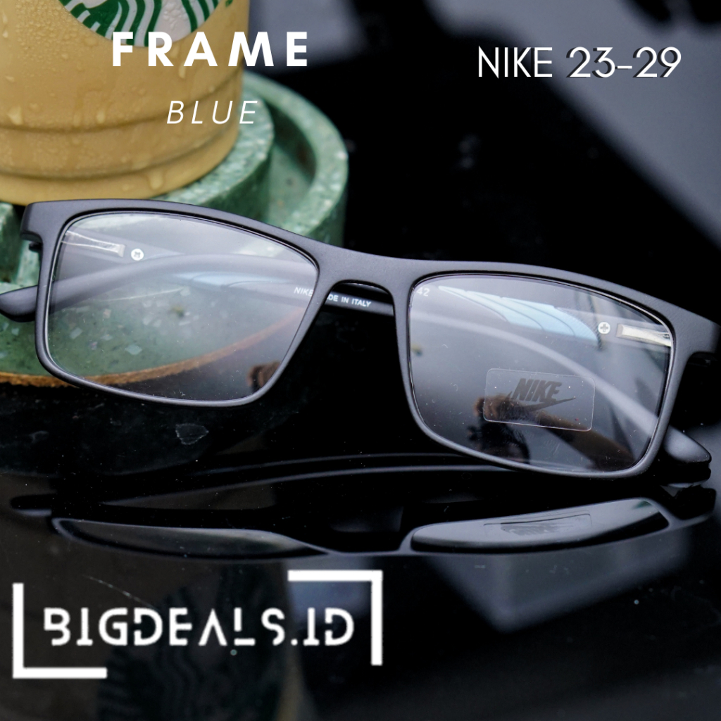 Frame Kacamata Unisex Nike 23-29 Lentur Square Free Box Pria Tangkai Ada Per Kotak