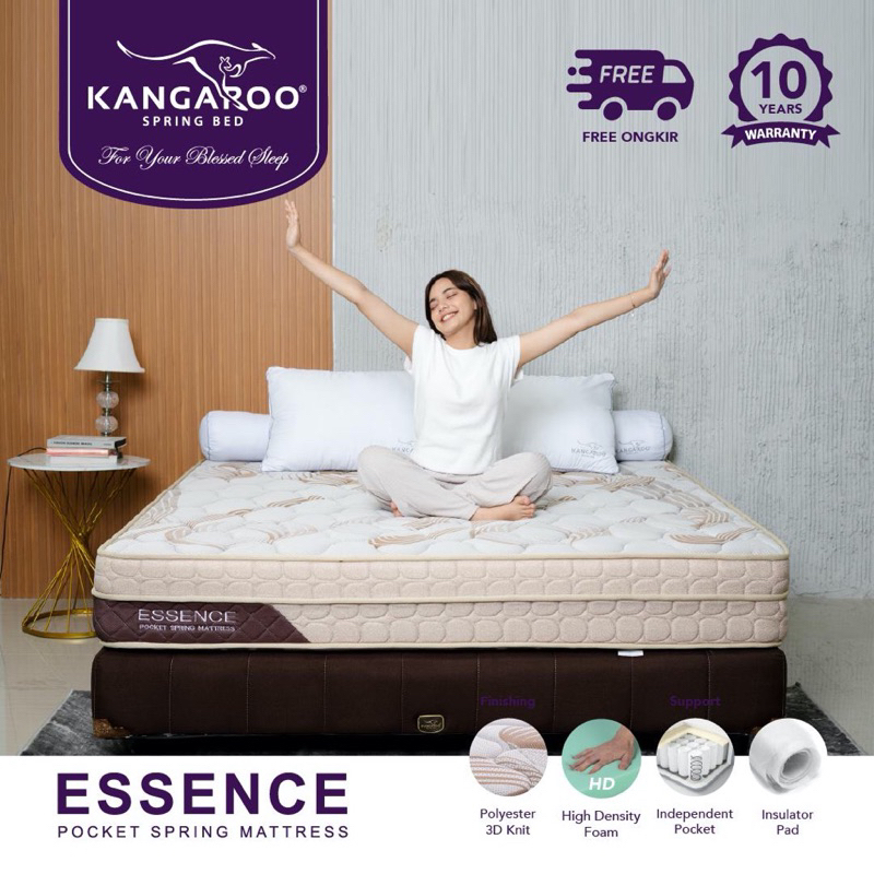 [BONUS 2 BANTAL + 2 GULING]Kasur Pocket Spring Bed Essence - Motion Isolation - Kangaroo Spring Bed